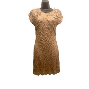 Gilber Gilmore Nude Lace Stretchy Dress M